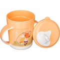 Поильник с ручками и декором и защитной крышкой 320мл Оранжевый 431333208 470-131