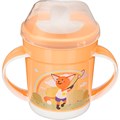 Поильник с ручками и декором и защитной крышкой 320мл Оранжевый 431333208 470-131