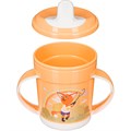 Поильник с ручками и декором и защитной крышкой 320мл Оранжевый 431333208 470-131