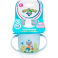 Поильник с ручками и декором и защитной крышкой 320мл Светло-голубой 431333231 470-132