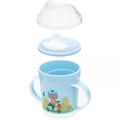 Поильник с ручками и декором и защитной крышкой 320мл Светло-голубой 431333231 470-132