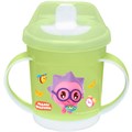 Поильник с ручками и декором МАЛЫШАРИКИ И ЗАЩИТНОЙ КРЫШКОЙ 320мл Салатовый 431337110. 171-998