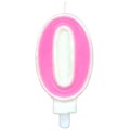 Свечи для торта Цифра "0" Веселая вечеринка розовый L0280-P 461-743