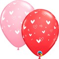 Шар 11" Сердца Red Pink/Q 25 шт 1103-3096 /цена за упак/ 560-450