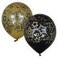 Шар 12" 30 см BLACK&GOLD 5 ст. рис Голливуд  6055462 25 шт /цена за упак/ 362-521