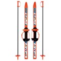 Лыжи детские Вираж-спорт 100 см оранжевые с палками из стеклопластика в сетке МПЛ 106.00 Dvizhok 266-585