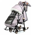 Санки коляска Galaxy Glory Gloss Лен пудровый(розовый) 266-037
