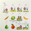 Обучающие карточки «Запуск речи. Я говорю. Зайчик Сеня изучает овощи и фрукты», 15 карточек А6, арт. 5059403 0381350541