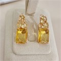 Серьги с крупным камнем Каталог >> Бижутерия >> Ювелирная бижутерия коллекция "Дубай" покрытие позолота, вставка: стекло и фианиты, цвет: желтый, арт.313.575 313.575