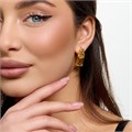 Серьги с крупным камнем Каталог >> Бижутерия >> Ювелирная бижутерия коллекция "Дубай" покрытие позолота, вставка: стекло и фианиты, цвет: желтый, арт.313.575 313.575