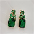 Серьги с крупным камнем Каталог >> Бижутерия >> Ювелирная бижутерия коллекция "Дубай" покрытие позолота, вставка: стекло и фианиты, цвет: зеленый, арт.313.577 313.577