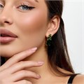 Серьги с крупным камнем Каталог >> Бижутерия >> Ювелирная бижутерия коллекция "Дубай" покрытие позолота, вставка: стекло и фианиты, цвет: зеленый, арт.313.577 313.577