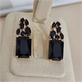 Серьги с крупным камнем Каталог >> Бижутерия >> Ювелирная бижутерия коллекция "Дубай" покрытие позолота, вставка: стекло и фианиты, цвет: черный, арт.313.581 313.581