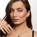 Комплект ювелирной бижутерии коллекция "Дубай" серьги, кулон и кольцо 18 р, покрытие посеребрение, вставка: фианит, цвет: фиолетовый, арт.313.557-18 313.557-18