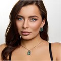 Комплект ювелирной бижутерии коллекция "Дубай" серьги и кулон, покрытие посеребрение, вставка: искусственный перламутр, арт.313.539 313.539