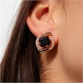 Серьги с камнем Каталог >> Бижутерия >> Ювелирная бижутерия коллекция "Дубай", покрытие позолота, вставка: фианиты и цветная эмаль, цвет: черный, арт.215.781 215.781