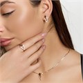 Комплект ювелирной бижутерии коллекция "Дубай" серьги, кулон и кольцо 17 р, покрытие позолота, вставка: фианиты и цирконы, цвет: прозрачный, арт.414.504-17 414.504-17