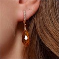 Серьги с кристаллом под Swarovski Каталог >> Бижутерия >> Ювелирная бижутерия коллекция "Дубай", покрытие позолота, цвет: желто-оранжевый, арт.414.475 414.475