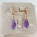Серьги с кристаллом под Swarovski Каталог >> Бижутерия >> Ювелирная бижутерия коллекция "Дубай", покрытие позолота, цвет: сиреневый, арт.414.477 414.477