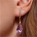 Серьги с кристаллом под Swarovski Каталог >> Бижутерия >> Ювелирная бижутерия коллекция "Дубай", покрытие позолота, цвет: сиреневый, арт.414.477 414.477