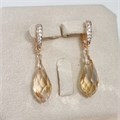 Серьги с кристаллом под Swarovski Каталог >> Бижутерия >> Ювелирная бижутерия коллекция "Дубай", покрытие позолота, цвет: шампань, арт.414.480 414.480