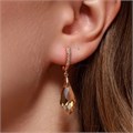 Серьги с кристаллом под Swarovski Каталог >> Бижутерия >> Ювелирная бижутерия коллекция "Дубай", покрытие позолота, цвет: шампань, арт.414.480 414.480