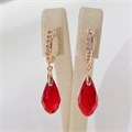 Серьги с кристаллом под Swarovski Каталог >> Бижутерия >> Ювелирная бижутерия коллекция "Дубай", покрытие позолота, цвет: красный, арт.414.476 414.476