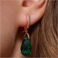 Серьги с кристаллом под Swarovski Каталог >> Бижутерия >> Ювелирная бижутерия коллекция "Дубай", покрытие позолота, цвет: зеленый, арт.414.478 414.478
