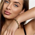 Браслет на руку Каталог >> Бижутерия >> Ювелирная бижутерия коллекция "Дубай" покрытие позолота, вставка: фианиты и цирконы, цвет: зеленый и прозрачный, арт.414.422 414.422