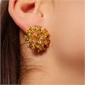 Серьги цветы Каталог >> Бижутерия >> Ювелирная бижутерия коллекция "Дубай" покрытие позолота, вставка: фианиты и цирконы, цвет: желтый, арт.216.453 216.453