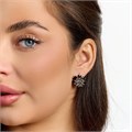 Серьги цветы Каталог >> Бижутерия >> Ювелирная бижутерия коллекция "Дубай" покрытие посеребрение, вставка: фианиты и цирконы, цвет: черный, арт.216.461 216.461