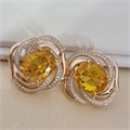 Серьги с крупным камнем Каталог >> Бижутерия >> Ювелирная бижутерия коллекция "Дубай" покрытие позолота, вставка: стекло и цирконы, цвет: желтый и прозрачный, арт.215.734 215.734
