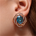Серьги с крупным камнем Каталог >> Бижутерия >> Ювелирная бижутерия коллекция "Дубай" покрытие позолота, вставка: стекло и цирконы, цвет: голубой и прозрачный, арт.215.730 215.730