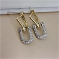 Серьги висячие Каталог >> Бижутерия >> Ювелирная бижутерия Итальянское золото (покрытие желтое 14к), вставка: цирконы, цвет: прозрачный, арт.217.531 217.531