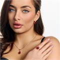 Комплект ювелирной бижутерии коллекция "Дубай" серьги, кулон и кольцо 19 р, покрытие позолота, вставка: стекло, цвет: красный, арт.217.505-19 217.505-19