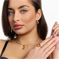 Комплект ювелирной бижутерии коллекция "Дубай" серьги, кулон и кольцо 20 р, покрытие позолота, вставка: стекло, цвет: шампань, арт.217.512-20 217.512-20