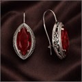 Серьги с камнем Каталог >> Бижутерия >> Ювелирная бижутерия коллекция "Дубай" покрытие: посеребрение, вставка: стекло, цвет: малиновый, арт.007.344 007.344