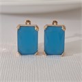 Серьги Каталог >> Бижутерия >> Ювелирная бижутерия с крупным камнем коллекция "Дубай", покрытие позолота, вставка: стекло, цвет: бирюзовый матовый, арт.313.517 313.517