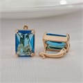 Серьги Каталог >> Бижутерия >> Ювелирная бижутерия с крупным камнем коллекция "Дубай", покрытие позолота, вставка: стекло, цвет: голубой, арт.313.515 313.515