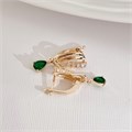 Серьги с подвеской Каталог >> Бижутерия >> Ювелирная бижутерия коллекция "Дубай", покрытие позолота, вставка: фианиты, цвет: прозрачный и зеленый, арт.215.717 215.717