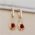 Серьги с подвеской Каталог >> Бижутерия >> Ювелирная бижутерия коллекция "Дубай", покрытие позолота, вставка: фианиты и цирконы, цвет: красный и прозрачный, арт.215.721 215.721