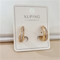 Серьги колечки коллекция "Xuping" покрытие позолота, вставка: цирконы, цвет: прозрачный, арт.101.334 101.334