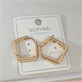 Серьги геометрия квадрат коллекция "Xuping" покрытие позолота, арт.101.337 101.337