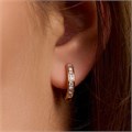 Серьги колечки коллекция "Xuping" покрытие позолота, вствака: фианиты, цвет: прозрачный, арт.101.332 101.332