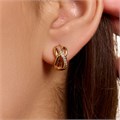 Серьги колечки коллекция "Xuping" покрытие позолота, вствака: цирконы, цвет: прозрачный, арт.101.342 101.342