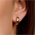 Серьги колечки коллекция "Xuping" покрытие позолота, вствака: фианиты, цвет: прозрачный, арт.101.338 101.338