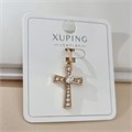 Кулон крест коллекция "Xuping" покрытие позолота, вставка: цирконы, цвет: прозрачный, арт.101.350 101.350