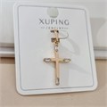 Кулон крест коллекция "Xuping" покрытие позолота, вставка: цирконы, цвет: прозрачный, арт.101.349 101.349