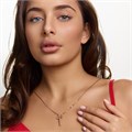 Кулон крест коллекция "Xuping" покрытие позолота, вставка: цирконы, цвет: прозрачный, арт.101.346 101.346