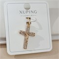 Кулон крест коллекция "Xuping" покрытие позолота, вставка: цирконы, цвет: прозрачный, арт.101.345 101.345
